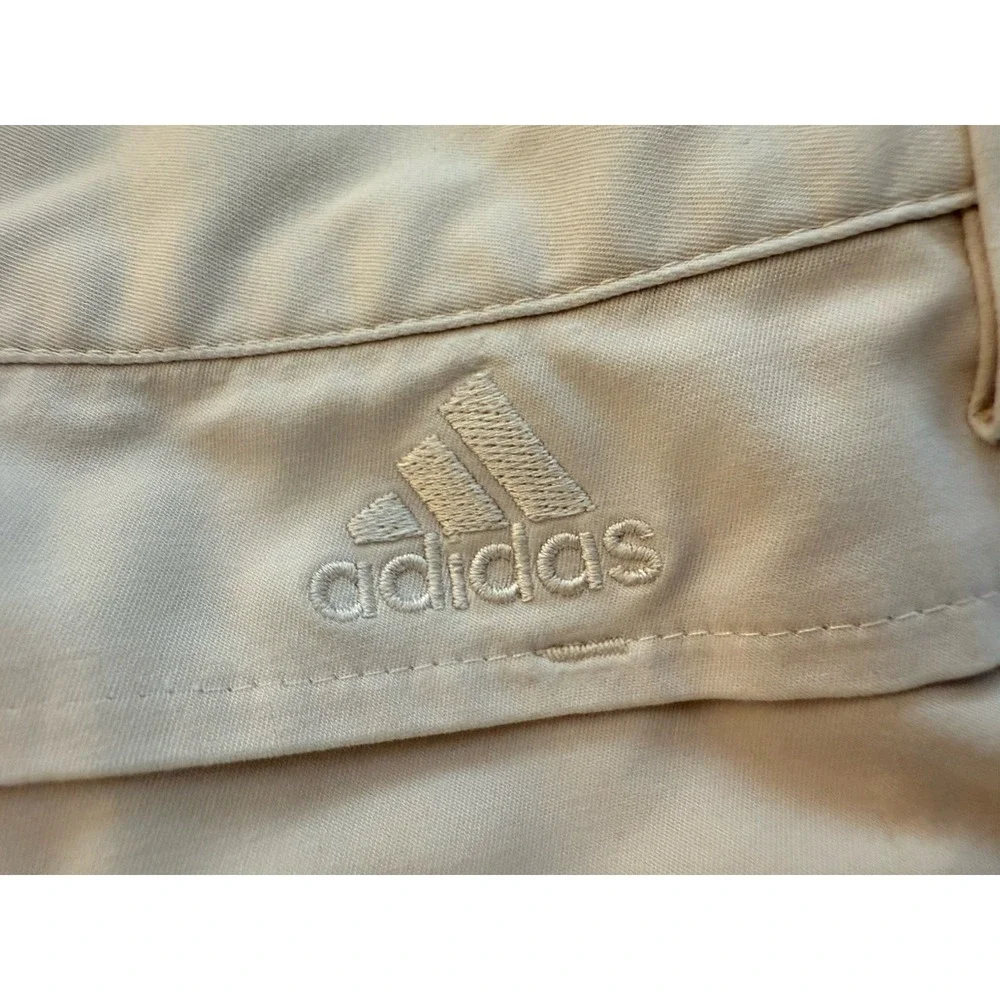 Lot 2 Adidas Golf Bermudas Shorts Men Size 38‎ Tan and Khaki Pockets 9.5